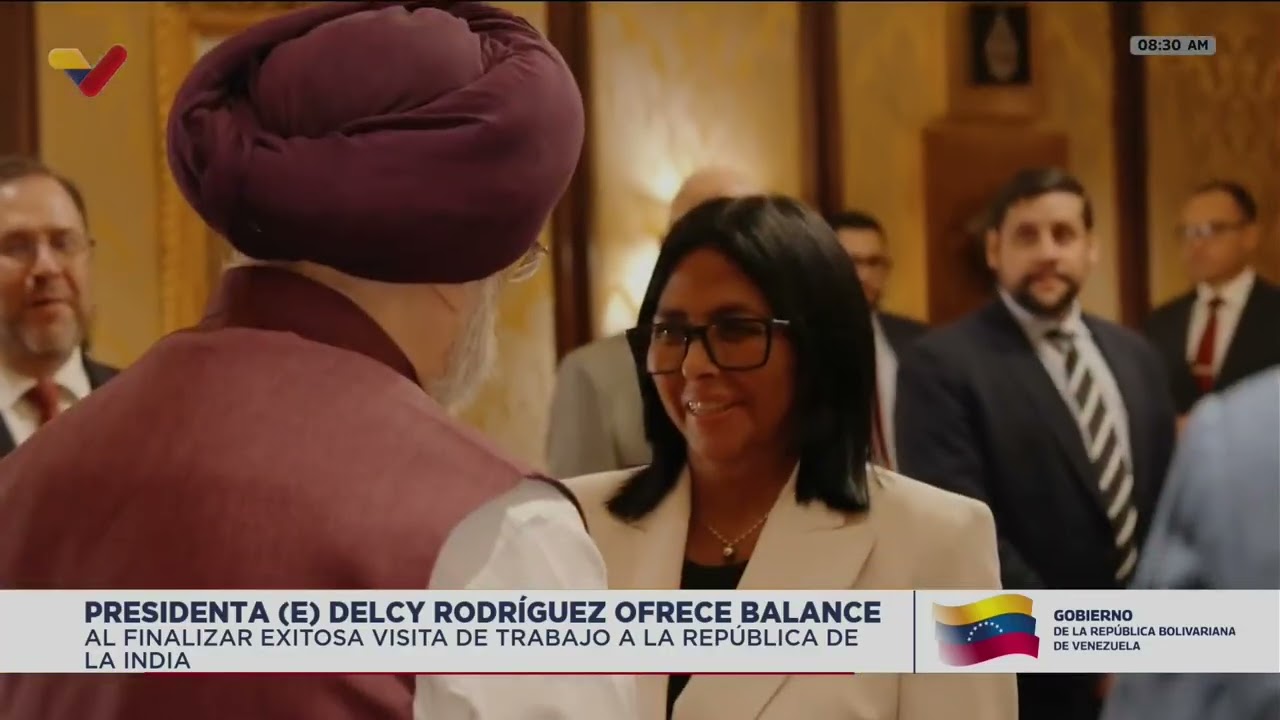 Delcy Rodríguez hace balance de visita a la India, 7 de junio de 2026
