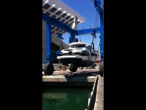 Pershing 50 2004-05 after Ventura Barcelona shipyard services June 2012