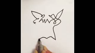 cow face one line drawing #onelinedrawing #cow