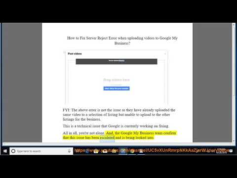 Fix Server Rejected Error when uploading videos to Google My Business Video