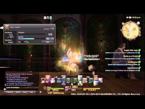 Final Fantasy XIV A Realm Reborn - Leatherworker Quick Leveling Guide to Level 50