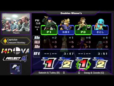 SPM01: Doubles - Satoshi (Squirtle) & TubbywithMilk (Fox, Falco) vs. Swag (Ike) & Goode (Zelda)