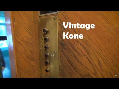 Vintage Kone Elevator at Lönnrotinkatu 19a in Helsinki, Finland