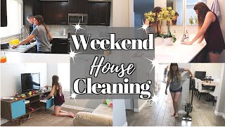 ALL WEEKEND ENTIRE HOUSE CLEANING MOTIVATION // CLEANING MOM