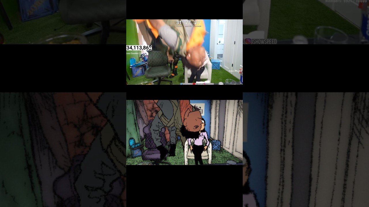 My animation and the original clip of speed doing a back flip #chicolantern #kaicenat #ishowspeed