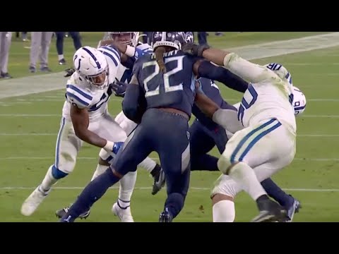 Derik Henry Stiff Arm 330 Pound Grover Stewart With Ease | Titans Vs Colts Week 9 Highlights