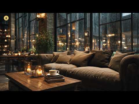 Slow Soothing Midnight Jazz & Relaxing Rain Sounds for Deep Sleep, Stress Relief, Work - Calm Night