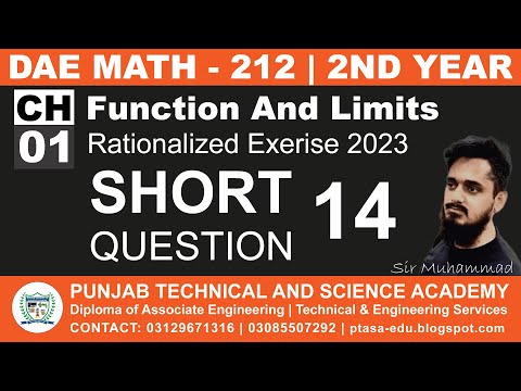 DAE MATH 212 Chapter 1 Short Question 14 | Sir Muhammad
