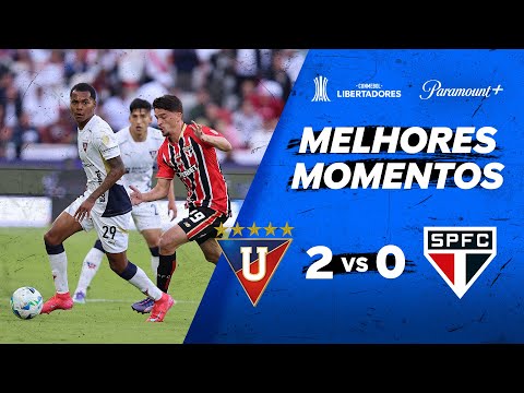 Gols e lances de LDU x São Paulo