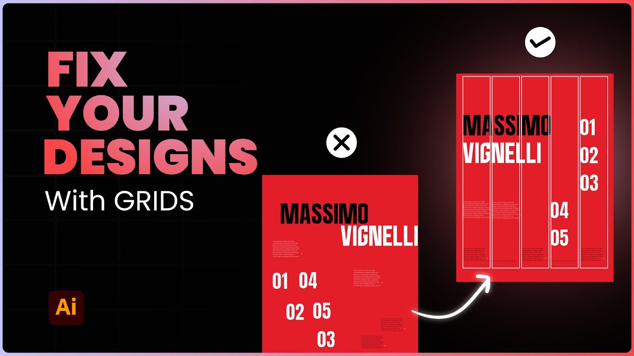 How to create GRIDS in Adobe Illustrator | easy tutorial #gridsystem #graphicdesigning