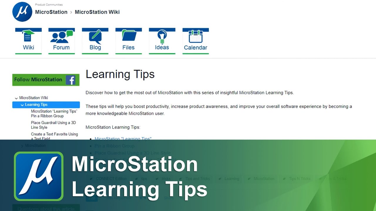 MicroStation Learning Tips