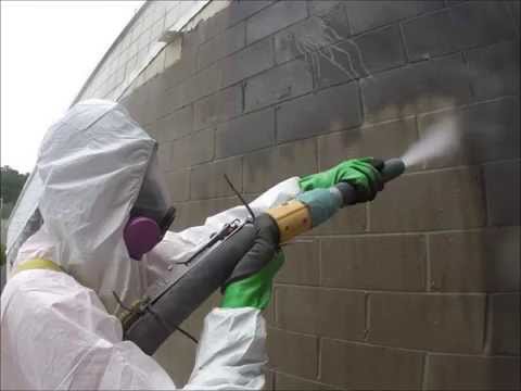 Dustless Blasting Farrow Blasting Fire Damaged Block Wall