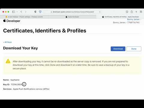 iOS App - Generate .p8 file for APN Firebase Cloud Messaging not .cert