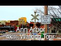 Walking in Ann Arber to University of Michigan | 4k 60| Natural Urban Sounds