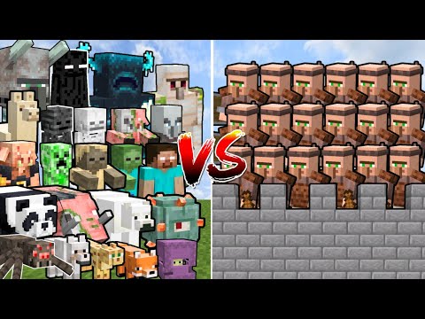 CAN THE VILLAGER ARMY DEFEND THE CASTLE AGAINST EVERY MOB ARMY? | Minecraft Mob Battle