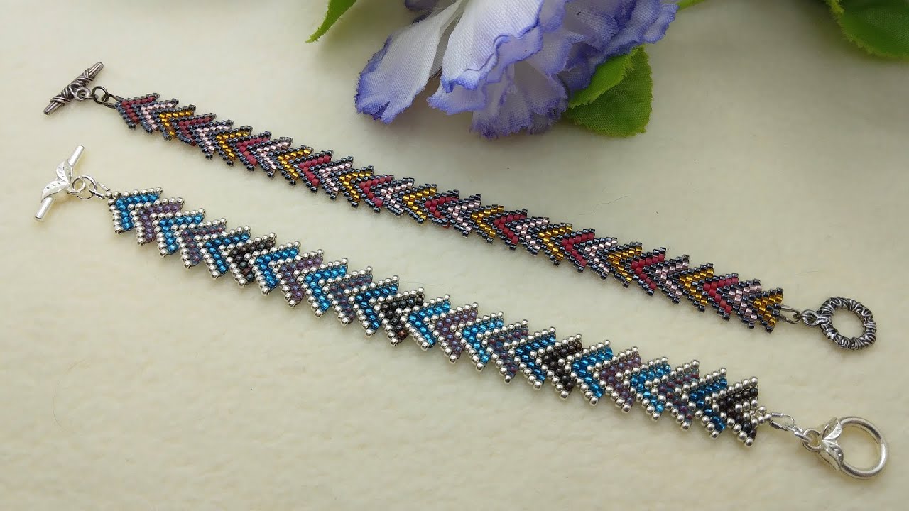 Brick Stitch Bracelet Tutorial - Adornable Elements Rotating Beads of the Month Club