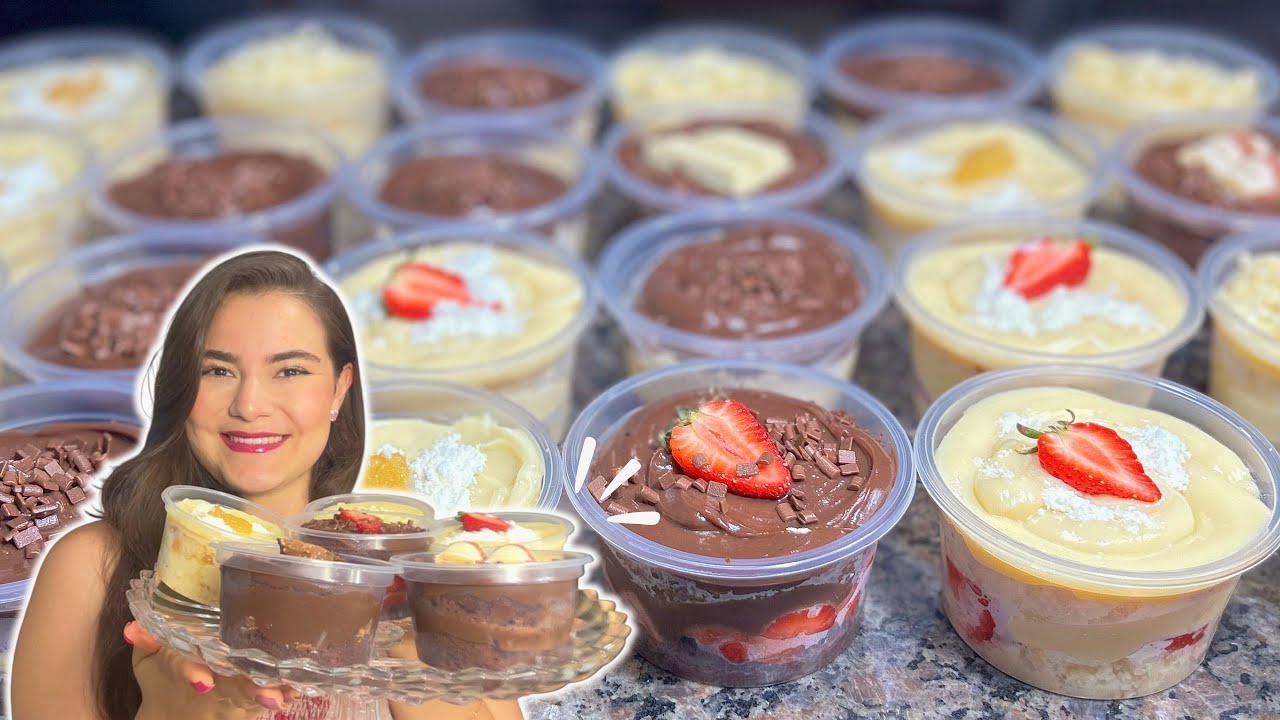 APRENDA Á FAZER BOLO NO POTE DO ZERO! FIZ 28 BOLOS NO POTE COM 2 RECHEIOS E 2 MASSAS! 🍫🍰🍓