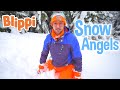 Learn To Make A Snow Angel With Blippi MORE Outdoor Winter Fun For Kids Educational Videos