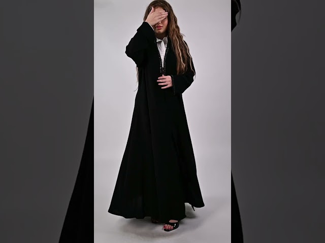 عباية ملكي كلوش شك يدوي اسود