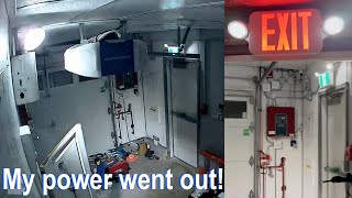 Real power outage at my house! Emergency lighting and generator in action.