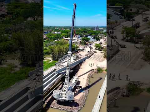 Ponte João Goulart sobre o arroio velhaco em Arambaré/RS recebe as últimas viga para a sua conclusão