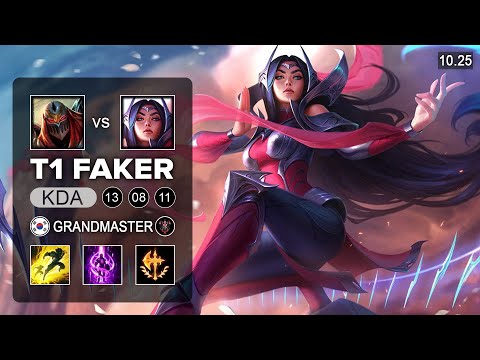 T1 Faker Irelia Mid vs Zed - KR Grandmaster Patch 10.25