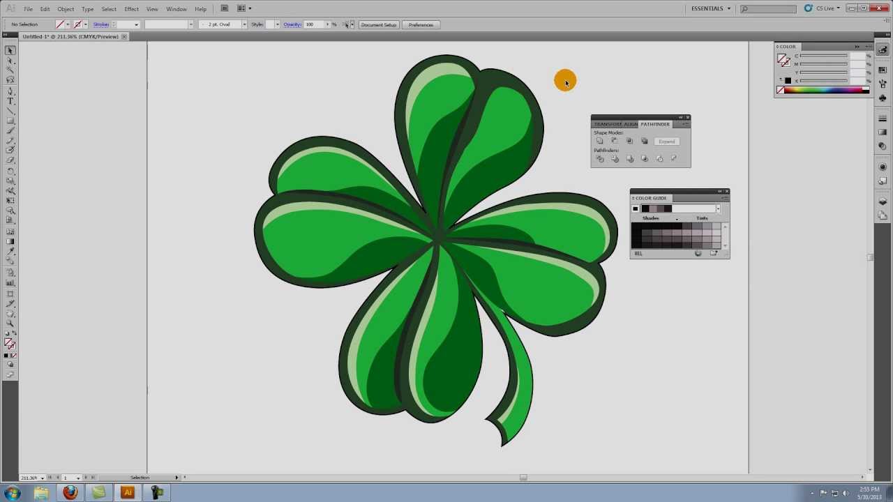 Adobe Illustrator Tutorial 4: Creating a Vector Four Leaf Clover in Illustrator