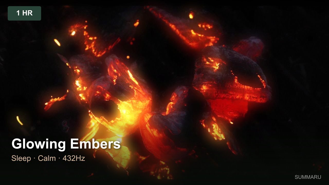 Glowing Embers | 1 Hour Ambient Fire | 432Hz Sleep & Calm