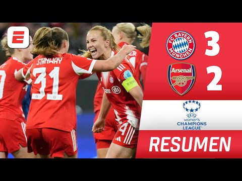 REMONTADA BRUTAL del Bayern Munich 3-2 vs Arsenal | Highlights | Champions League Femenina