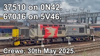 37510 and 67016 at Crewe, 30th May 2025.