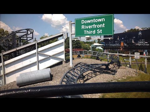 Front row point of view footage of Queen City Stunt Coaster