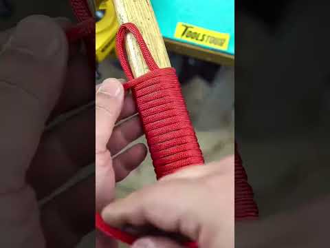 How to wrap handle with cord, tie covering knot