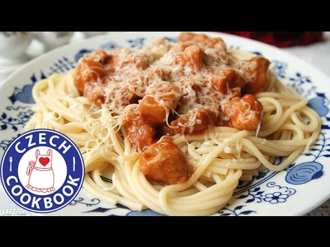 Spaghetti with Pork Recipe - Špagety s vepřovým masem - Czech Cookbook