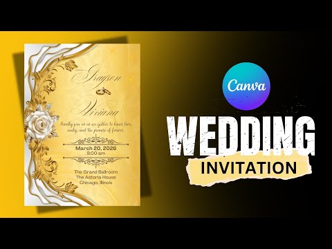 How to Design a Luxury Gold Wedding Invitation in Canva Elegant Floral Wedding Card Tutorial