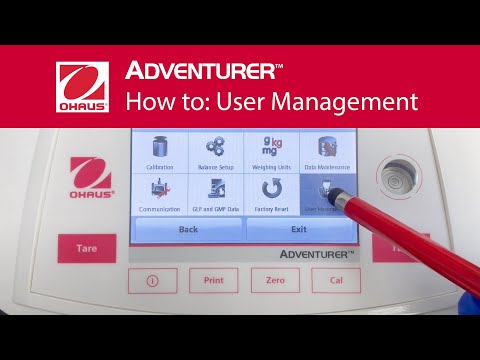 Zarządzanie użytkownikami (zgodne z GLP/GMP) w wagach OHAUS z serii Adventurer® AX