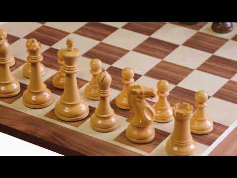 Acacia walnut winchester natural teak chess set