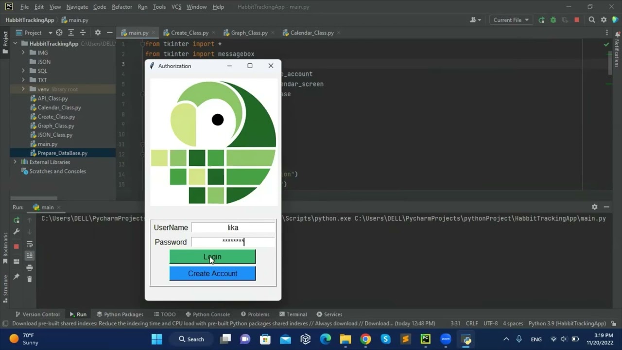 Habit Tracking GUI Application with Tkinter