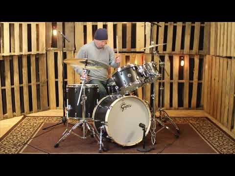 Gretsch Brooklyn Satin Black Metallic Drum Set - 22, 12, 13, 16, 5.5x14