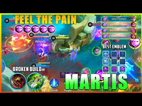 Almost Maniac! Martis Crazy Beast Mode! Shutdown Enemies!  | Martis Top Global Broken Build~ MLBB