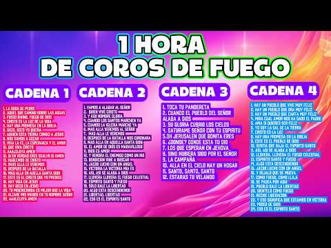 🔥 1 Hora de Coros de Fuego | 🎶 4 Cadenas de Coros Alegres | 📖 100 Coros Viejitos Cristianos