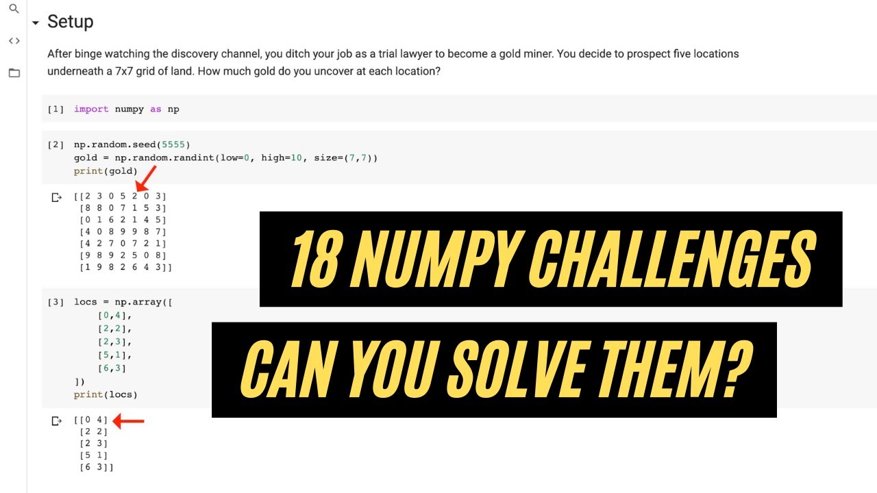 NumPy Practice Problems (Solutions Explained)