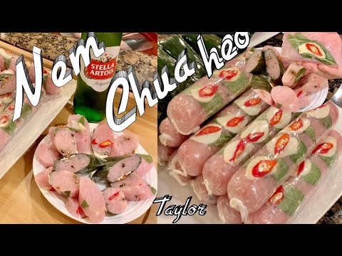 Homemade Nem Chua (Fermented Pork Roll)