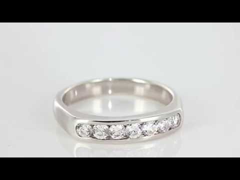 7 Stone Round Brilliant Cut Diamond Half Band Eternity Ring - PD135.15