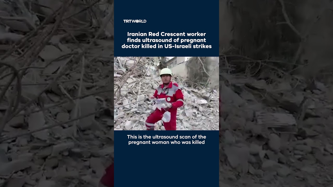 Video | Iranian Red Crescent worker finds ultrasound of pregnant doctor killed in US-Israeli strikes