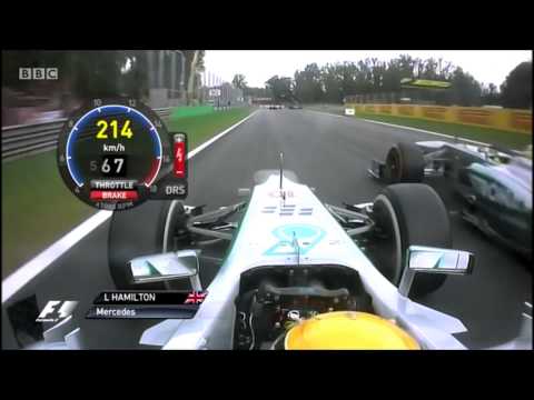 Hamilton overtakes Rosberg - Monza 2013