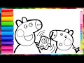 Drawing And Coloring Peppa Pig With Walkie Talkies Drawings For Kids