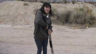 Jackie shooting a 12ga for first time
