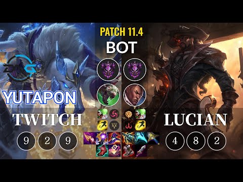 DFM Yutapon Twitch vs Lucian Bot - KR Patch 11.4