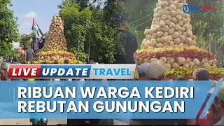 Meriahnya Sedekah Bumi Sumber Banteng, Ribuan Warga Kediri Rebutan Belasan Gunungan Tumpeng Raksasa