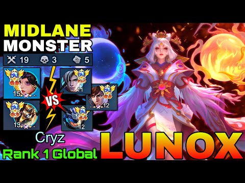 Midlaner Monster Lunox VS Top Global Enemies - Top 1 Global Lunox by Cryz - Mobile Legends
